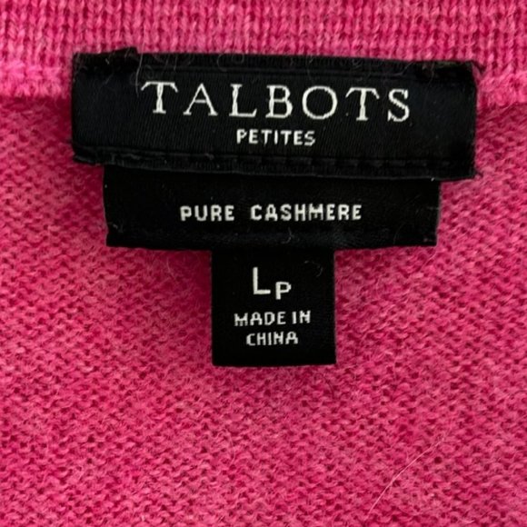 Talbots Petites Pink Cashmere Sweater Size LP - Picture 3 of 5